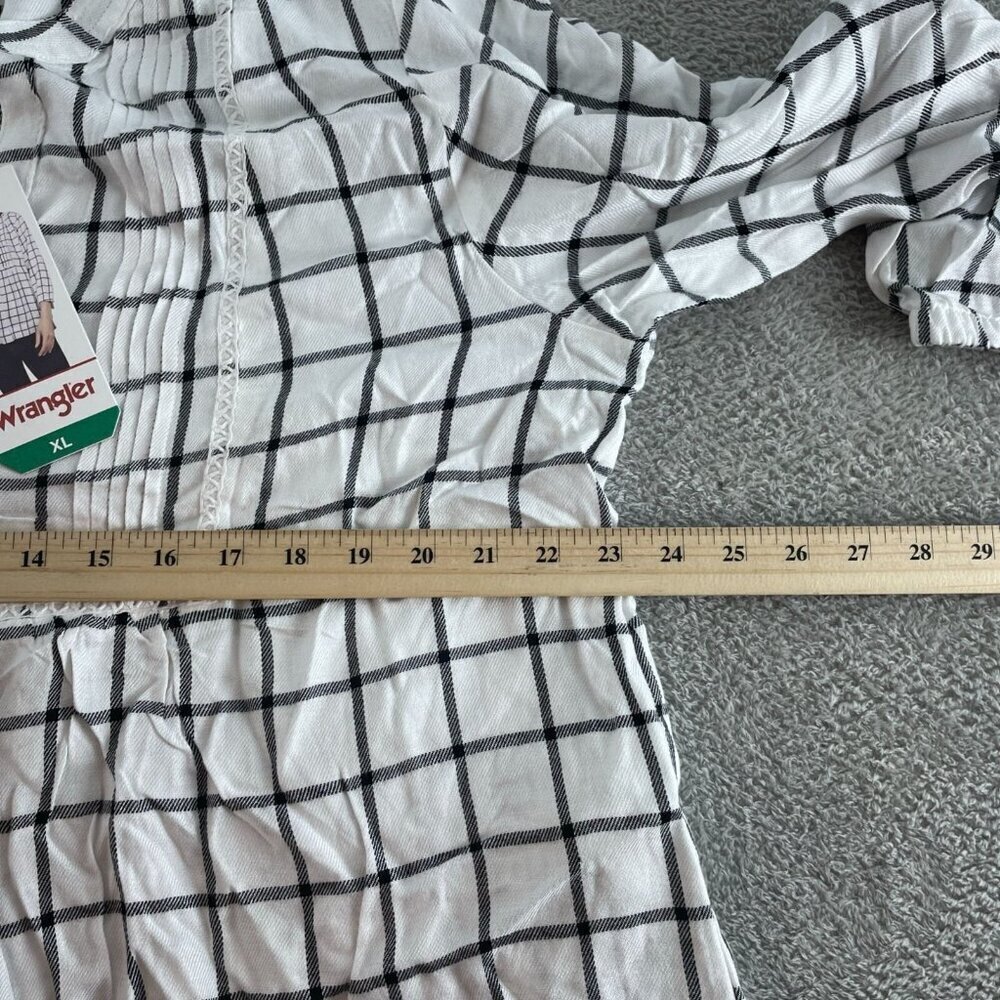 Womens Wrangler Checkered Long Sleeve Tunic Top XL V-Neck NWT 4343 - Picture 7 of 9